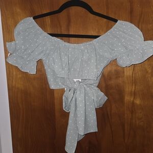 Hello Molly Light Blue Polka Dot Blouse